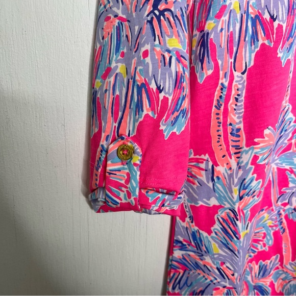 Lilly Pulitzer Linden Dress in Pink Nice Stem Size XXS - Picture 4 of 9